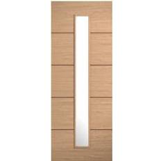 L Doors LPD Lille Pre-Finished Oak 1 Lite 762 x 1981 mm - Brown Interior Door Clear Glass L (x198.1cm)