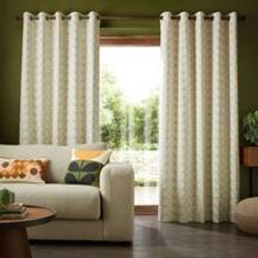 Linear Stem Ready Made Eyelet Curtains Natural - Cream