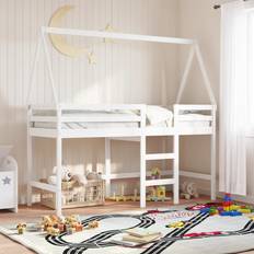 vidaXL Loft Bed With Ladder And Roof 90 x 200 cm