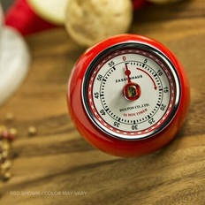 Best Kitchen Timers Zassenhaus Magnetic Retro 60 Minute 1.5 H x 2.75 W x 2.75 D in Porcelain in Red Kitchen Timer