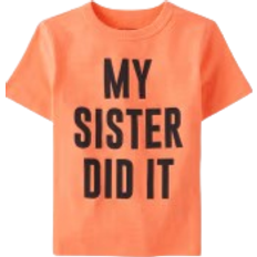 Tops The Children's Place Boy's My Sister Did It Graphic Tee - S/D Neon Orange(3047808-339W)