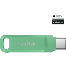 SanDisk 64 GB Minneskort & USB-minnen SanDisk Ultra Dual Drive Go 64GB USB 3.2 Gen 1 USB-C Grøn I externt lager, forväntat leveransdatum hos dig 01-10-2024