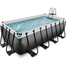 Exit Toys pool m/filterpumpe Black Leather sort 400x200x122 cm