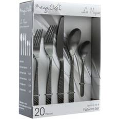 MegaChef La Vague 20-Piece Flatware Utensil Cutlery Set 20pcs