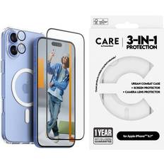 CARE by PanzerGlass CARE By PanzerGlass iPhone 16 Plus 3-i-1 FLAGSHIP MagSafe Bundle Skjermbeskyttelse (UWF) Deksel Kamerabeskyttelse Gjennomsiktig Hvit