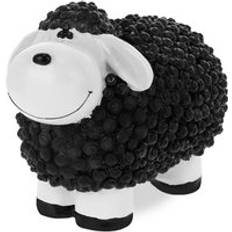 Relaxdays Garden Decoration Sculpture Sheep Hbt 16 x 21 x 12.5 cm - Black