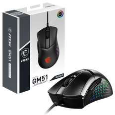 MSI Gamingmöss MSI Clutch GM51 Lightweight Optical Wired Gaming Mouse 26000 DPI 8K Hz Polling