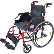 Wheel Chairs Aidapt Deluxe Lightweight Self Propelled Aluminium Wheelchair Red