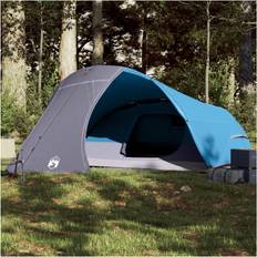 Camping & Outdoor vidaXL (Blue) Camping Tent Dome 4-Person Lightweight Tent Grey and Orange Waterproof