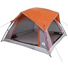 Camping & Outdoor vidaXL (grey and orange) Camping Tent Cabin 4-Person Patio Lightweight Tent Dome Tent Waterproof