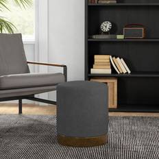 Grey Foot Stools Homcom Modern Round Corduroy Footstool Charcoal Grey Foot Stool