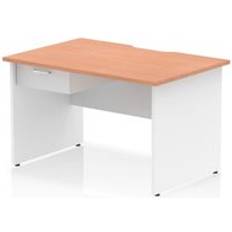 Impulse 1200 x 800 mm Scalloped Edge Straight Office Writing Desk