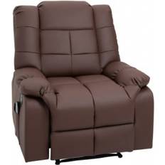Homcom Massagefåtölj med Fotstöd, Lutningsfunktion Brun Läder 94 x 99 x 99 cm