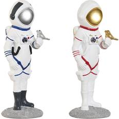 Blue Figurines Home ESPRIT Decorative Figure Blue White Red Silver Lady Astronaut 10 x 11 x 29 cm (2 Units) Figurine