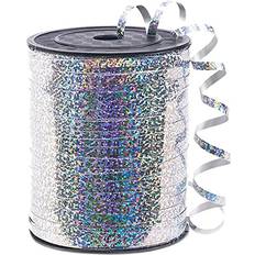 PartyWoo Silver Ribbon, 500 Yard Curling Ribbon for Crafts, Iridescent Crimped Ribbon, Shiny Metallic Ribbon for Gift Wrapping, Ribbon for Balloons String, Hair, Florist Flower (1 Roll)