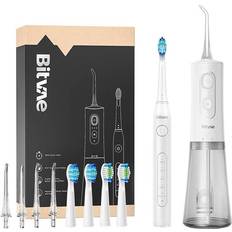 Tandbørster Bitvae Eltandbørste Sonic Toothbrush With Tips Set And Water Flosser D2+C2 White