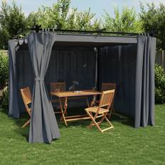 Acciaio Padiglioni vidaXL Gazebo con Tende 3 x 3 m in Acciaio