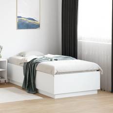 vidaXL Bed Frame Without Mattress White 90 x 190 cm Single