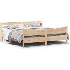 vidaXL Bed Frame With Headboard 180x200 cm Super King Solid Wood Pine