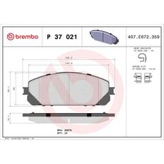 Bromsfriktion Brembo P 37 021 Bromsbeläggsats Med Akustisk Slitagevarnare Jeep Cherokee V