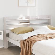 White Headboards vidaXL With Shelves White 160 cm Solid Wood Pine Headboard