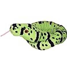 Wild Republic Plush Snake Grön stenskallra, plyschorm, jättegosig leksak, 137 cm, babyshower, gåva, mjuk leksak, fyllning av återvunna vattenflaskor