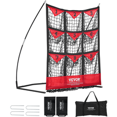 Balles de baseball VEVOR Filet d'Entraînement de Baseball Sofetball Pickleball 9 Trous 91x77,5 cm Filet de Lancement pour Baseball Portable avec Sac de Transport Pratique Grande Zone Cible de Frappe pour Lanceur Lancer