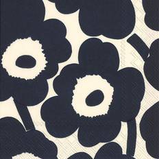 unikko dark blue nature ihr paper lunch napkins 3ply 33cm sq 20 pack