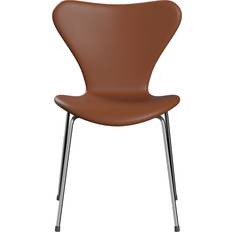 Fritz Hansen 3107 Sjuan Soft Cognac Matstolar Arne Jacobsen Brun Köksstol