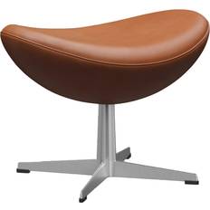 Fritz Hansen 3127 Ägget Fotpall Läder Grace Walnut Fotskammel