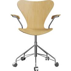 Fritz Hansen 3217 Sjuan Askfanér Kontorstoler Arne Jacobsen Kontorstol