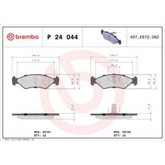 Friction Breaking Brembo P 24 044 Bremsbeläge 141.4 mm