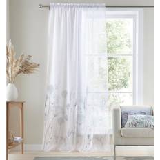 Catherine Lansfield Meadowsweet Floral Voile Curtain Panel 140 cm x 137 cm - White