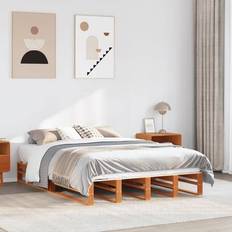 Senge & Madrasser vidaXL uden madras 120x200 cm Massivt Fyrretræ Gyldenbrun Sengeramme