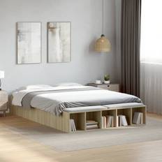 Senge & Madrasser vidaXL Sengestel 120x200 cm Konstrueret Træ Sonoma-eg Sengeramme