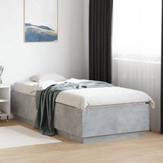 Polyester Bed Frames vidaXL Bed Frame With Out Mattress 90 x 200 cm - Concrete Grey