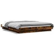 vidaXL Smoked Oak Bed Frame 150 x 200 cm King Size Engineered Wood - Brown