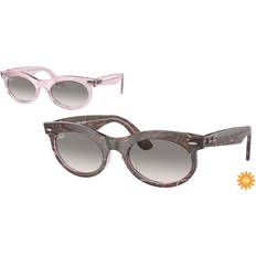 Ray-Ban Men - Purple Sunglasses Ray-Ban RB2242F Wayfarer Oval Asian Fit Sunglasses - Transparent