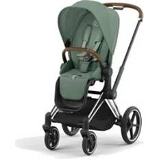 Cybex Adjustable Handle Pushchairs Cybex ePriam Pushchair - Chrome Brown/Leaf Green