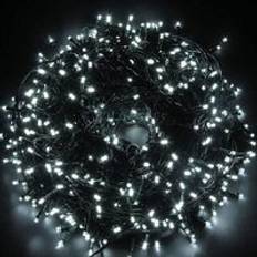 Shatchi 200 Leds Fairy Lights Cool White Green Cable 8 Modes Mains Powered Memory Auto Timer String Light