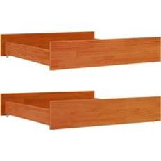 vidaXL Bed Drawers 2 pcs Wax Brown Solid Wood Pine Chest of Drawer