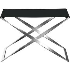 Fritz Hansen PK91 Canvas Black Fotpallar Poul Kjærholm Svart Metall Fotpall