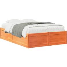 Senge & Madrasser vidaXL uden Madras 120x200 cm Massivt Fyrretræ Gyldenbrun Sengeramme