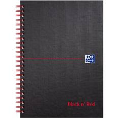 Oxford Black N' Red A5 Matt Hardback Wirebound Notebook 140 Pages