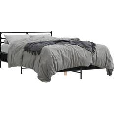 vidaXL Sengestel 120x190 cm Konstrueret Træ Og Metal Sort Sengeramme
