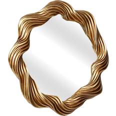 Resin Mirrors Romimex Golden Resin 29 x 31 x 2 cm Wall Mirror