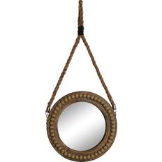 Multicoloured Mirrors Home ESPRIT Brown Wood Rope Colonial Balls 28 x 4 x 61 cm Wall Mirror