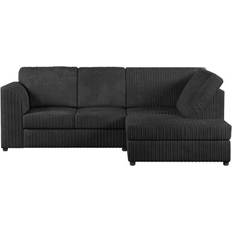 B&Q Black Jumbo Cord 4 Seater Corner Right Hand Facing Sofa