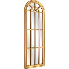 Resin Wall Mirrors Romimex Golden Resin Window 61 x 178 x 4 cm Wall Mirror