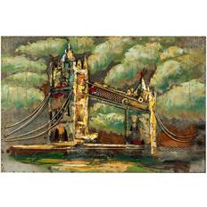 Metal Framed Art Alexandra House Living Painting Metal 80 x 5 x 120 cm Framed Art